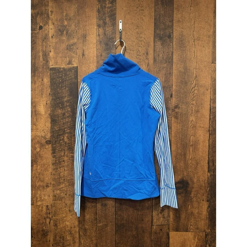 Lululemon Daily Yoga Jacket Beaming Blue / Classic Stripe Size 8 EUC - Picture 3 of 6